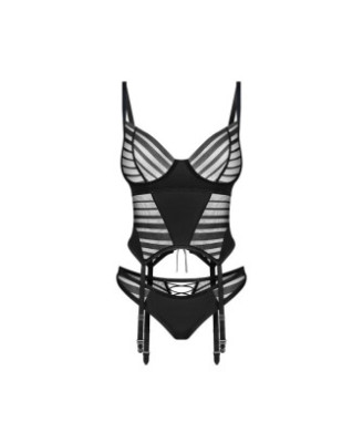 Lune Bellis corset et string - Noirs